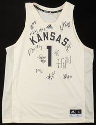 2025 Kansas Jayhawks Team-Signed Jersey by (12) With Dajuan Harris Jr., Zeke Mayo, K. J. Adams, Aj Storr (Beckett) (Online Order Only)