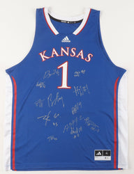 2025 Kansas Jayhawks Team-Signed Jersey by (12) With Dajuan Harris Jr., Zeke Mayo, K. J. Adams, Aj Storr (Beckett) (Online Order Only)