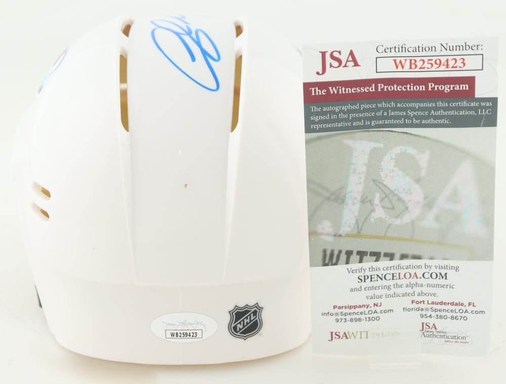 Andrew Cogliano Signed Avalanche Mini Helmet (JSA) (Online Order Only)