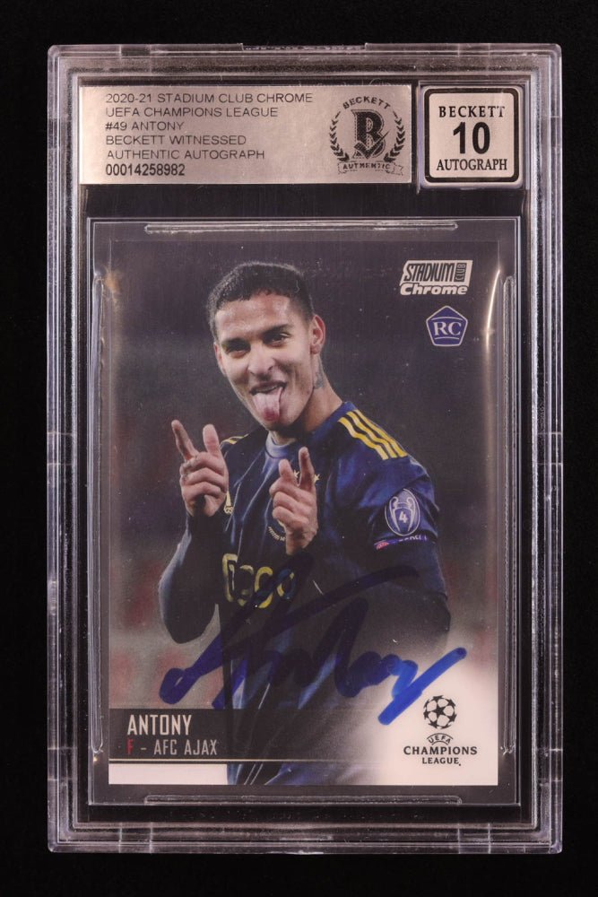 Antony Signed 2020-21 Stadium Club Chrome UEFA Champions League #49 RC (BGS | Autograph Grade 10) (Online Order Only)