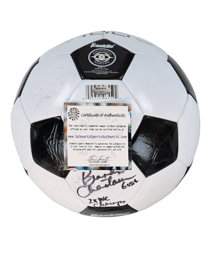 Brandi Chastain Signed Franklin Soccer Ball Inscribed "2x WC Champs" (Schwartz) (Online Order Only)