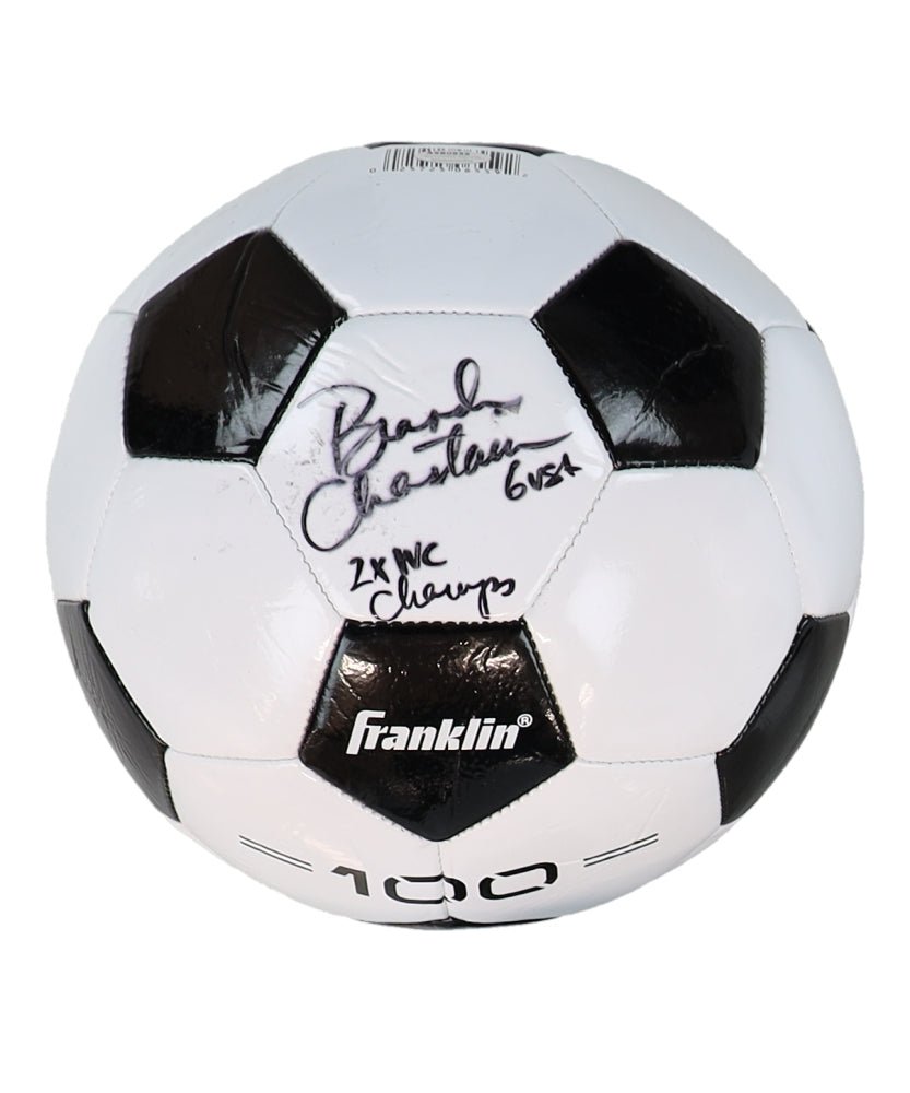 Brandi Chastain Signed Franklin Soccer Ball Inscribed "2x WC Champs" (Schwartz) (Online Order Only)