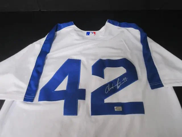 Chadwick Boseman signed 42 Dodgers Jersey (Online Order Only)