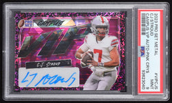 CJ Stroud 2023 Pro Set Metal Campus VIP Autographs Crystal Pink #VIPCJS RC #5/5 (PSA 9) Rookie Card | Serially Numbered #5 / 5 (Online Order Only)