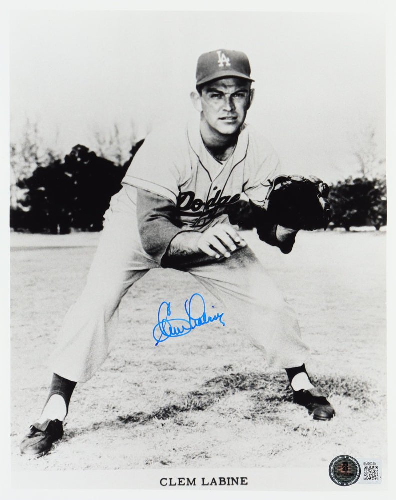 Clem Labine Signed Dodgers 8x10 Photo (Beckett) (Online Order Only)