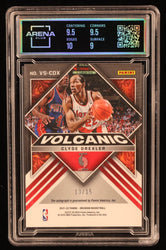 Clyde Drexler 2021-22 Panini Obsidian Volcanic Signatures Electric Etch Green #22 #13/15 (Arena 9.5 | Autograph ) (Online Order Only)