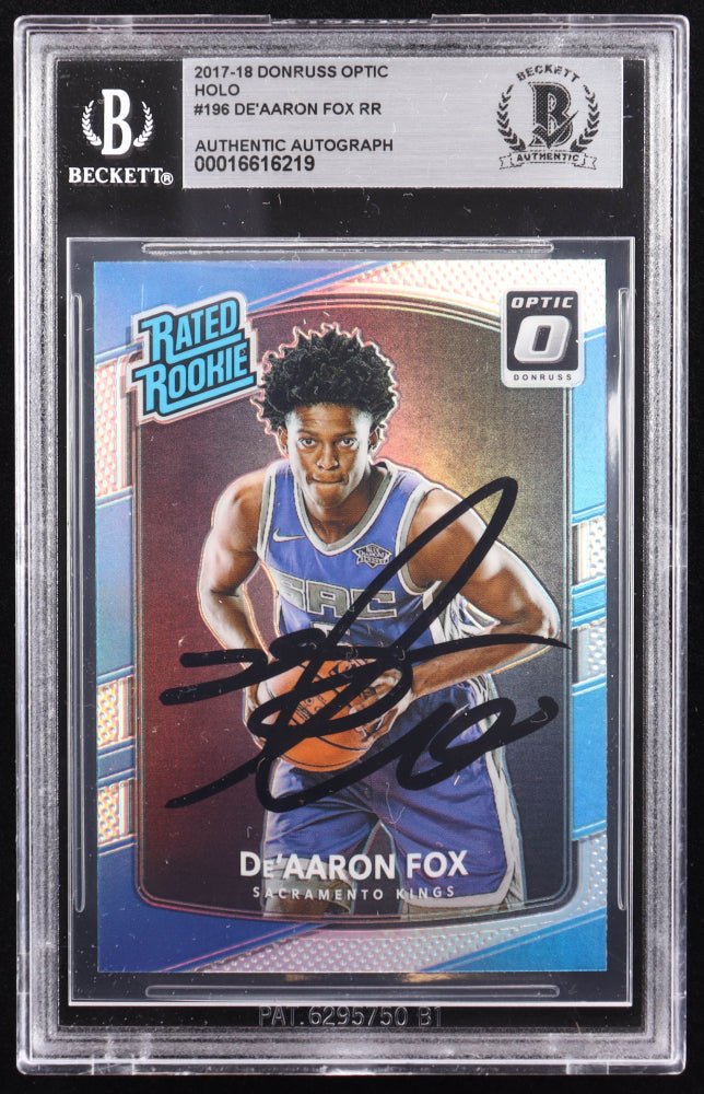 De'Aaron Fox Signed 2017-18 Donruss Optic Holo #196 RR RC (BGS) (Online Order Only)