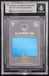 De'Aaron Fox Signed 2017-18 Donruss Optic Holo #196 RR RC (BGS) (Online Order Only)