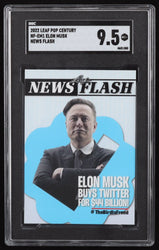 Elon Musk 2022 Leaf Pop Century News Flash "ELON MUSK BUYS TWITTER"  #NFEM1 (SGC 9.5) (Online Order Only)