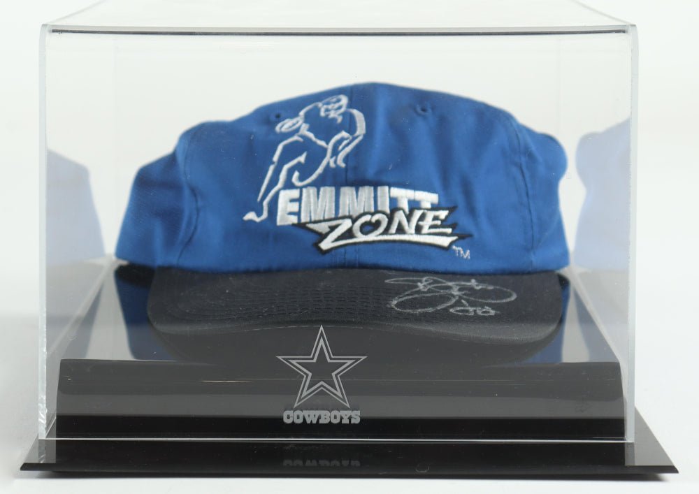 Emmitt Smith Signed Cowboys Snapback Hat with Display Case (JSA) (Online Order Only)