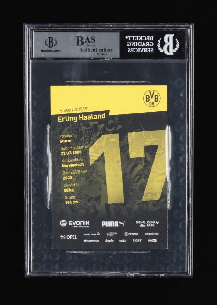 Erling Haaland Signed 2019-20 Borussia Dortmund Club Card 8x10 Print (BAS) (Online Order Only)