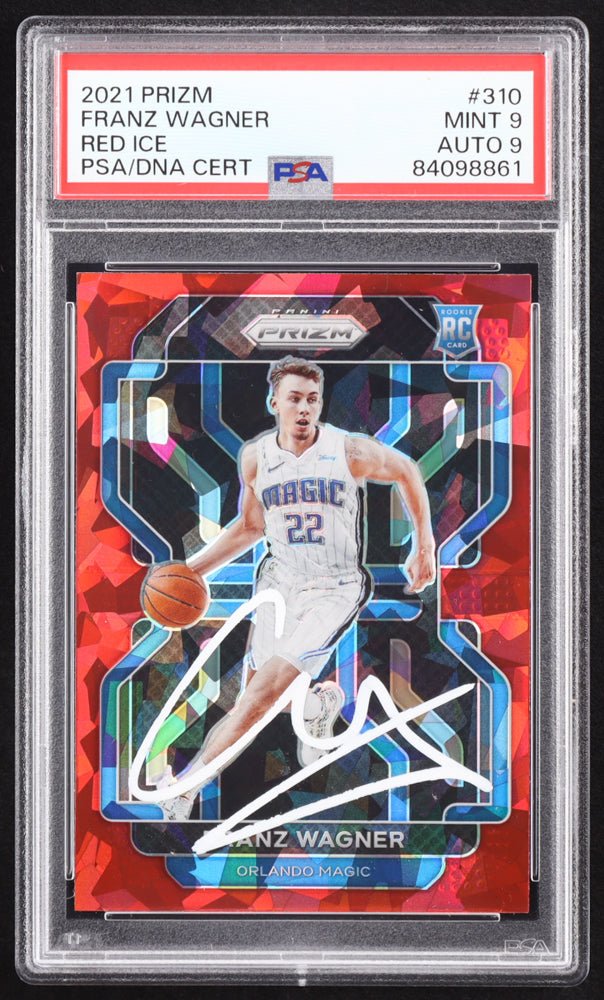 Franz Wagner Signed 2021-22 Panini Prizm Prizms Red Ice #310 RC (PSA 9 | Autograph Graded PSA 9) Rookie Card (Online Order Only)