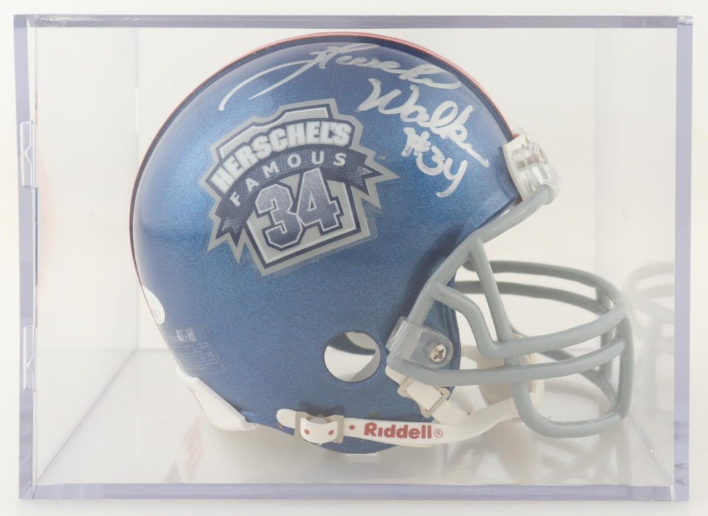 Herschel Walker Signed Tyson Herschel's Famous 34 Mini Helmet with Display Case (JSA) (Online Order Only)