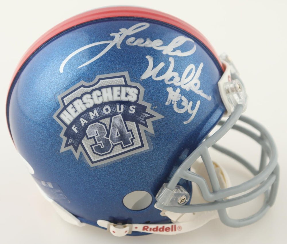 Herschel Walker Signed Tyson Herschel's Famous 34 Mini Helmet with Display Case (JSA) (Online Order Only)