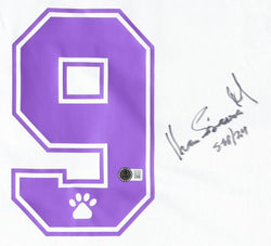 Hugo Sanchez Signed Real Madrid Jersey Inscribed "Sep/24" (Beckett) Beckett Witnessed (Online Order Only)