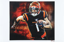 Ja'Marr Chase - Bengals - Joshua Barton Signed LE 12x18 Lithograph #/500 (PA) (Online Order Only)