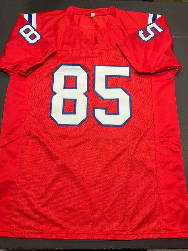Jermaine Wiggins New England Patriots Autographed & Inscribed Custom Football Jersey JSA W coa (Online Order Only)