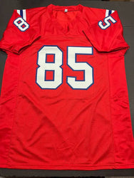 Jermaine Wiggins New England Patriots Autographed & Inscribed Custom Football Jersey JSA W coa (Online Order Only)