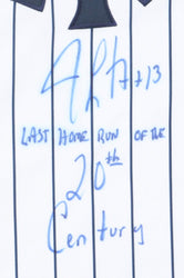 Jim Leyritz Signed Yankees Jersey With 1999 World Series Patch Inscribed "Last Home Run Of The 20th Century" (PSA & Goldin) (Online Order Only)