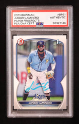 Junior Caminero Signed 2023 Bowman Prospects #BP61 RC (PSA) Rookie Card (Online Order Only)