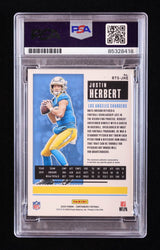 Justin Herbert Signed 2020 Panini Contenders Rookie Ticket Swatches #4 RC (PSA) Rookie Card (Online Order Only)