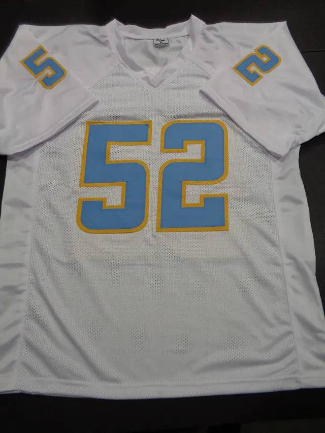 Khalil Mack Los Angeles Chargers Autographed Custom Football Jersey GA coa (Online Order Only)