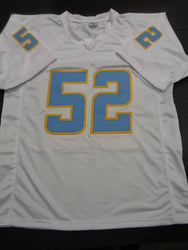 Khalil Mack Los Angeles Chargers Autographed Custom Football Jersey GA coa (Online Order Only)