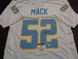 Khalil Mack Los Angeles Chargers Autographed Custom Football Jersey GA coa (Online Order Only)