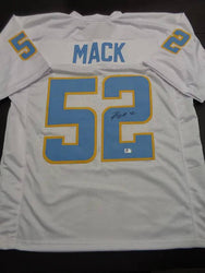 Khalil Mack Los Angeles Chargers Autographed Custom Football Jersey GA coa (Online Order Only)