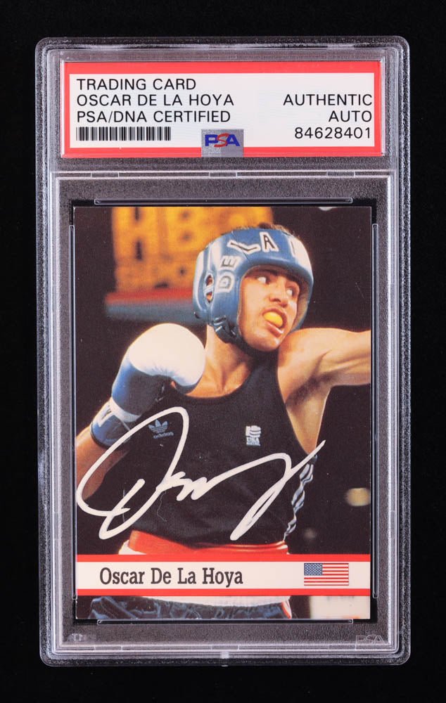 Oscar de la Hoya Signed 1993 Fax Pax World of Sport #29 (PSA) (Online Order Only)