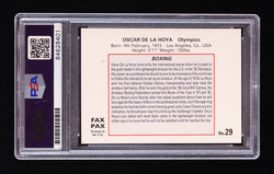 Oscar de la Hoya Signed 1993 Fax Pax World of Sport #29 (PSA) (Online Order Only)