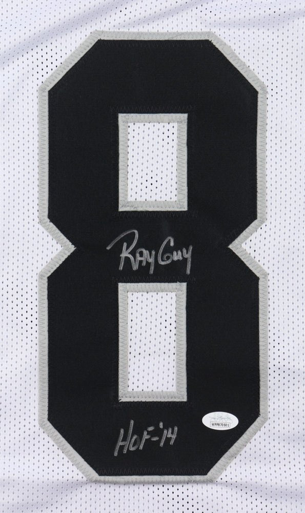 Ray Guy Signed Jersey Inscribed "HOF-14" (JSA) (Online Order Only)