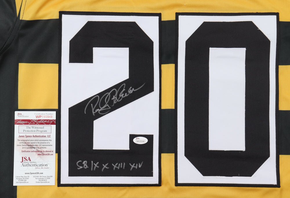 Rocky Bleier Signed Jersey Inscribed "S.B. IX X XIII XIV" (JSA) (Online Order Only)
