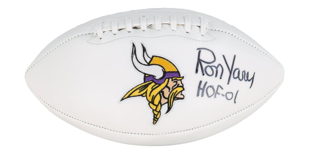 Ron Yary Signed Vikings Logo Football Inscribed "HOF-01" (JSA) (Online Order Only)
