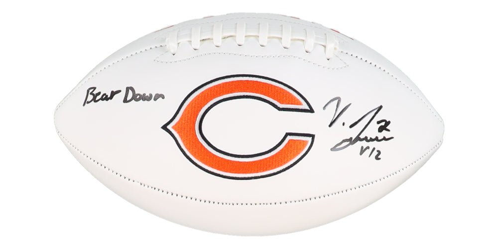 Velus Jones Jr. Signed Bears Logo Football Inscribed "Bear Down" (JSA) (Online Order Only)