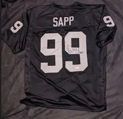 Warren Sapp Signed Autographed Black Custom Jersey With Fivestar Grading COA (Online Order Only)