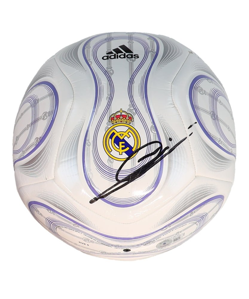Zinedine Zidane Signed Real Madrid Logo Soccer Ball (Beckett) Beckett Witnessed (Online Order Only)