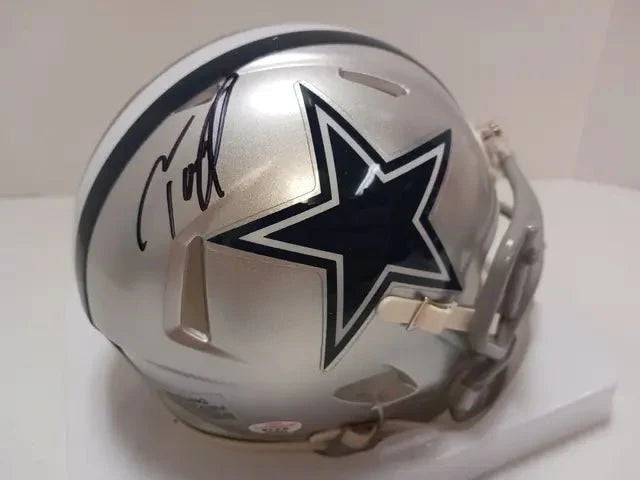 Tony Pollard of the Dallas Cowboys signed autographed mini football helmet PAAS COA 867 (Online Order Only)