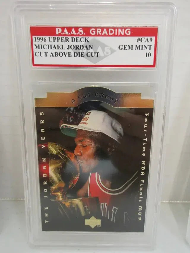 Michael Jordan Bulls 1996 Upper Deck Cut Above Die Cut #CA9 graded PAAS Gem Mint 10 (Online Order Only)
