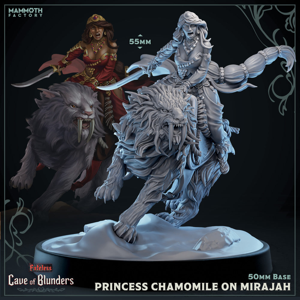 Princess Chamomile on Mirajah (Female Human Assassin with Tiger Mount) (Online Only)