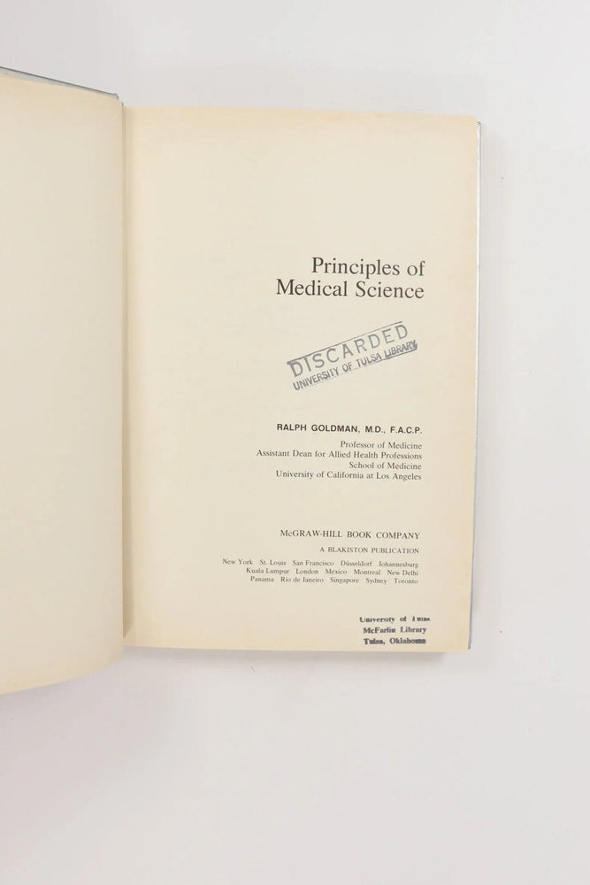 Principles of Medical Science (ONLINE ORDER ONLY)