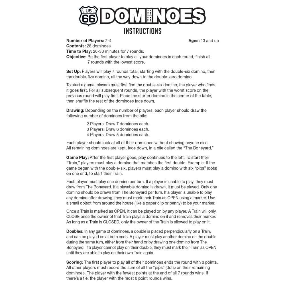 Route 66 Dominoes - 100th Anniversary
