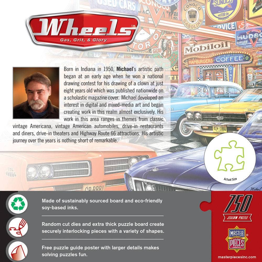 Wheels - Gas, Grit & Glory 750 Piece Jigsaw Puzzle