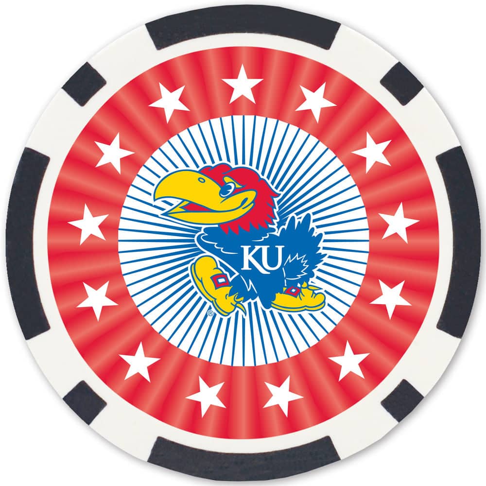 Kansas Jayhawks 100 Piece Poker Chips