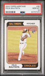 2023 TOPPS HERITAGE FELIX BAUTISTA  #40 - PSA 10 ROOKIE CARD (Online Order Only)