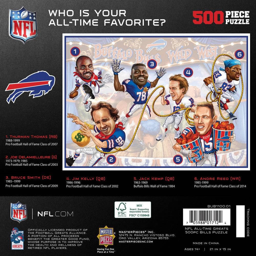 Buffalo Bills - All-Time Greats 500 Piece Jigsaw Puzzle