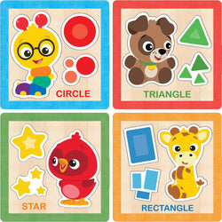Baby Einstein Chunky Wood Puzzles - Kids 4-Pack