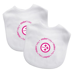 Pittsburgh Steelers - Baby Bibs 2-Pack - Pink Logo (ONLINE ORDER ONLY)