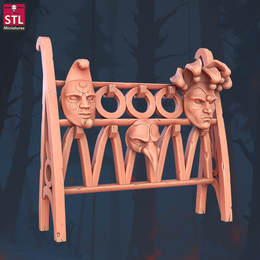 3D Printed STL Miniatures Masquerade Vetenian Carnival Set 28 - 32mm War Gaming D&D (Online Only)
