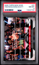 Graded 2025 Topps Now WWE The Rock John Cena Travis Scott #27 Wrestling Card PSA 8 Near Mint (ONLINE ORDER ONLY)